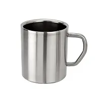 KCL Ekonomica Stainless Steel Double Walled Glossy Coffee Mug Jumbo - Pack of 2 (300 ML Each)-thumb2