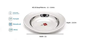 KCL Stainless Steel Soup Plates/Breakfast Plates/Idly/Pasta Plates - Dimension - 25.5Cms & Depth -3 Cms -Each - 2 Units-thumb3