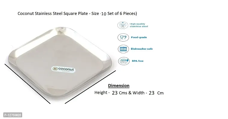 KCL Stainless Steel Soup Plates/Breakfast Plates/Idly Plates - 1 pc - Dimension - 25.5Cms & Depth -3 Cms-thumb2