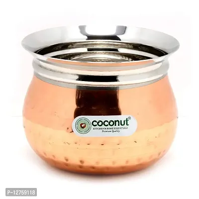 Coconut Stainless Steel - Cookware/Iveo Hammered Handi -1 Unit - Capacity - 500 ML-thumb0