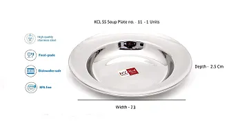 KCL Stainless Steel Soup Plates/Breakfast Plates/Idly/Pasta Plates - Dimension - 25.5Cms & Depth -3 Cms -Each - 2 Units-thumb2