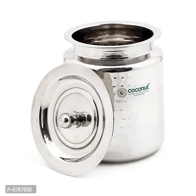 Classy Stainless Steel Hammered Design Ghee Pot - 1pc -1000ml