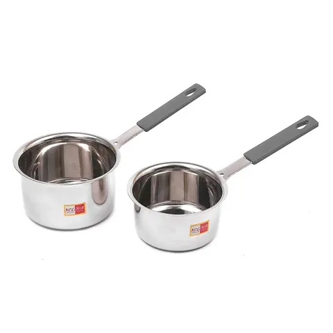 Combo Stainless Steel Saucepan with Silicone Handle - 2 Unit (300ml, 500ml)