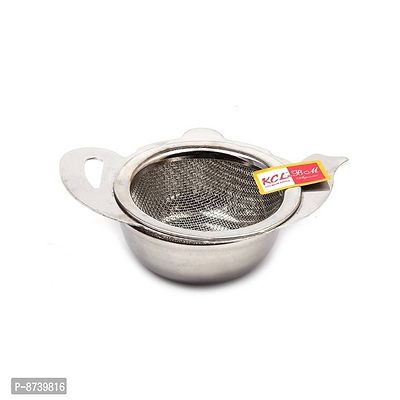 Stainless Steel Conical Shape Single Mesh/Net Tea, Coffee and Liquid Strainer with Strong Steel Handles - 1 Unit-thumb0