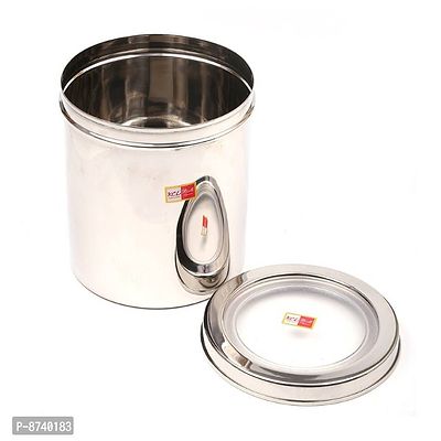 Stainless Steel Round Container/Canister/Storage Box With Acrylic Lid - 1 Unit - Capacity 1.75 Liters
