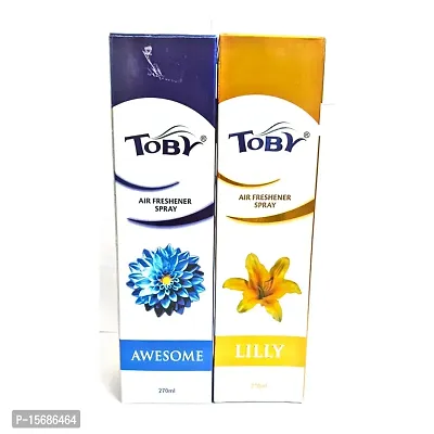 Toby Air Freshener Spray - Awesome  Lilly | Long-Lasting Fragrance | (250 ml) (Pack of 2)-thumb0
