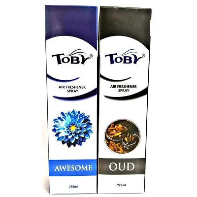 Toby Air Freshener Spray - Awesome  Oud | Long-Lasting Fragrance | (250 ml) (Pack of 2)