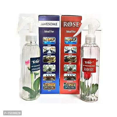 Toby Air Freshener Spray - Awesome  Rose | Long-Lasting Fragrance | (250 ml) (Pack of 2)-thumb2