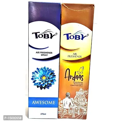 Toby Air Freshener Spray - Awesome  Ardaas | Long-Lasting Fragrance | (250 ml) (Pack of 2)-thumb0