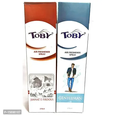 Toby Air Freshener Spray - Janat-E-Firdous  Gentlemen | Long-Lasting Fragrance | (250 ml) (Pack of 2)-thumb0