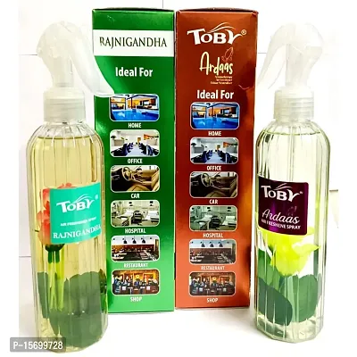 Toby Air Freshener Spray - Rajnigandha  Ardaas | Long-Lasting Fragrance | (250 ml) (Pack of 2)-thumb2