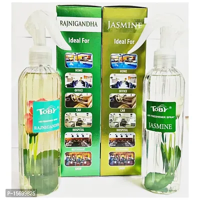 Toby Air Freshener Spray - Rajnigandha  Jasmine | Long-Lasting Fragrance | (250 ml) (Pack of 2)-thumb2