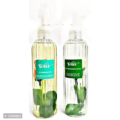 Toby Air Freshener Spray - Rajnigandha  Jasmine | Long-Lasting Fragrance | (250 ml) (Pack of 2)-thumb3