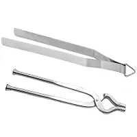 Antusias Chimta and Tong for Kitchen, Stainless Steel, Sanchi, Sansi, Pakkad, Pincer, Chimta for Roti, Chapati Chimta, Tong for Kitchen (Silver) (Combo)-thumb4