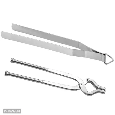 Antusias Chimta and Tong for Kitchen, Stainless Steel, Sanchi, Sansi, Pakkad, Pincer, Chimta for Roti, Chapati Chimta, Tong for Kitchen (Silver) (Combo)-thumb5