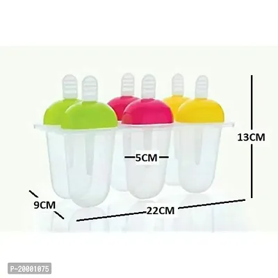 FLYFAR Plastic Reusable Popsicle Molds Ice Pop Makers Ice Pop Molds Kulfi Maker Mould, Candy Maker Plastic Popsicle Mold, Kids Ice Cream Tray Holder 6PCS - Multicolor (Candy)-thumb5