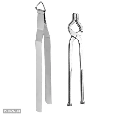 Antusias Chimta and Tong for Kitchen, Stainless Steel, Sanchi, Sansi, Pakkad, Pincer, Chimta for Roti, Chapati Chimta, Tong for Kitchen (Silver) (Combo)-thumb2