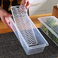 FLYFAR Plastic Stackable Refrigerator Containers for Vegetables, Fish, Meat, Fruits, Strawberry (Pack of 2 1500 ml)-thumb3