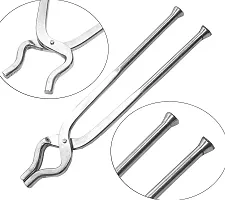 Antusias Chimta and Tong for Kitchen, Stainless Steel, Sanchi, Sansi, Pakkad, Pincer, Chimta for Roti, Chapati Chimta, Tong for Kitchen (Silver) (Combo)-thumb2