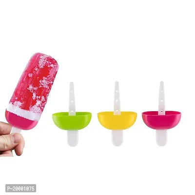 FLYFAR Plastic Reusable Popsicle Molds Ice Pop Makers Ice Pop Molds Kulfi Maker Mould, Candy Maker Plastic Popsicle Mold, Kids Ice Cream Tray Holder 6PCS - Multicolor (Candy)-thumb2