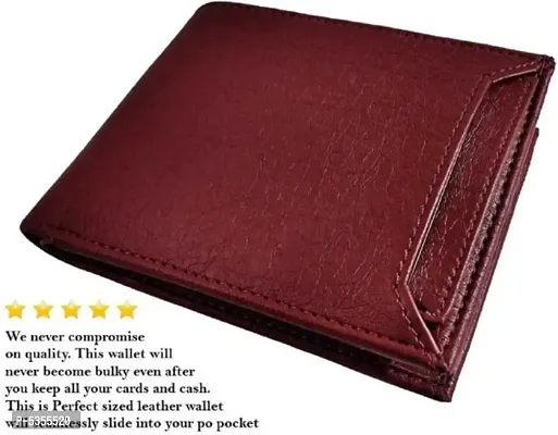 Men Brown Genuine Leather Wallet  (8 Card Slots)-thumb2