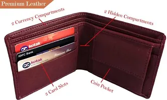 Men Brown Genuine Leather Wallet  (8 Card Slots)-thumb3