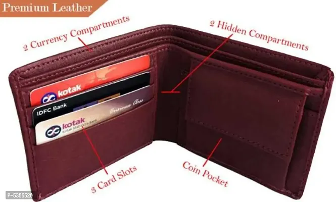 Men Brown Genuine Leather Wallet  (8 Card Slots)-thumb4