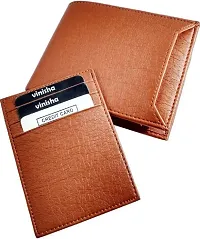 Men Tan Genuine Leather Wallet  (8 Card Slots)-thumb1