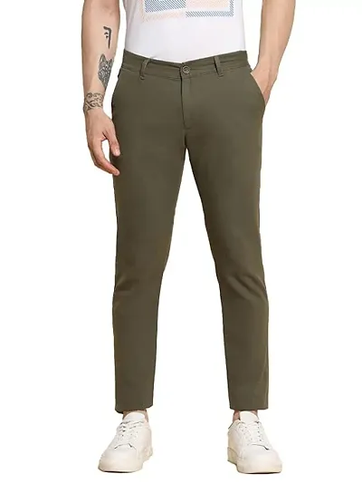 Stylish Cotton Blend Casual Trousers 