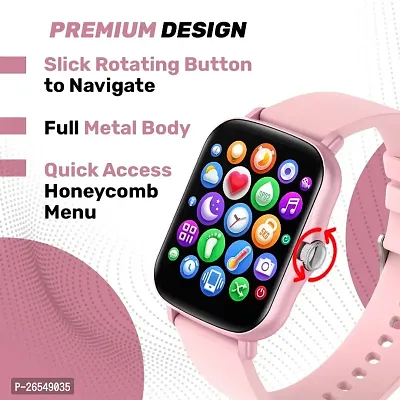 T 500 PINK/ New SMART WATCH 2024 latest version / Full Touch Screen Bluetooth Smartwatch with Body Temperature, Heart Rate  Oxygen Monitor Compatible with All 3G/4G/5G Android  iOS-thumb0