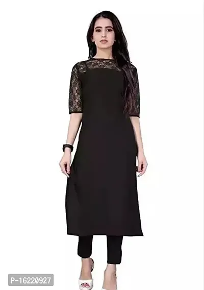 Stylish Fancy Crepe Kurta For Women-thumb0