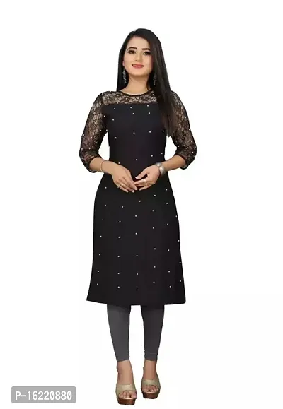 Stylish Fancy Crepe Kurta For Women-thumb0