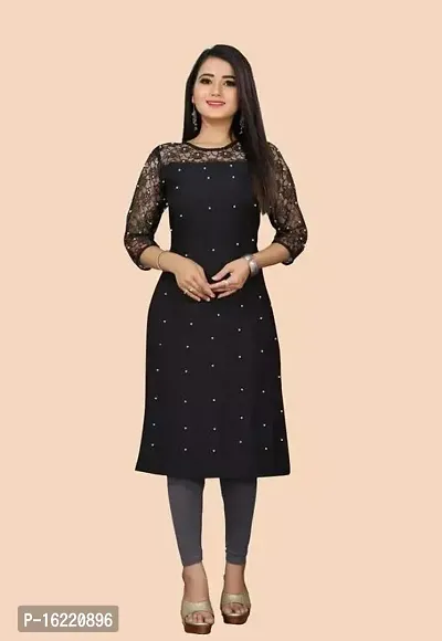 Stylish Fancy Crepe Kurta For Women-thumb0