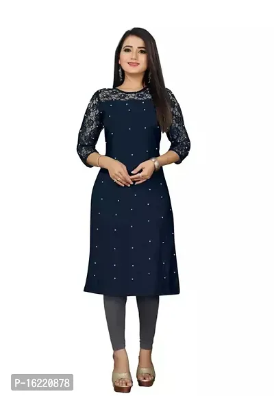 Stylish Fancy Crepe Kurta For Women-thumb0