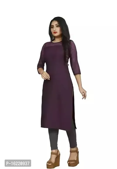 Stylish Fancy Crepe Kurta For Women-thumb0