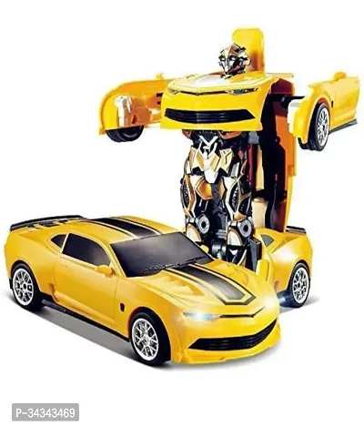 Classy Plastic Battery Operated Remote Control Transforming Car Robot with Light And Sound For Kids-thumb0