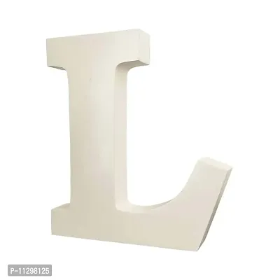 Smart Art Wood Carving Wooden L Letter- English Upper Case Alphabets Cutouts for Art and Craft Work (L_White_6 in x 25mm)-thumb2