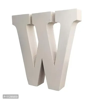 Smart Art Wood Carving Wooden W Letter- English Upper Case Alphabets Cutouts for Art and Craft Work (W_White_6 in x 25mm)-thumb3