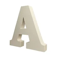 Smart Art Wood Carving MDF Wooden A Letter- English Upper Case Alphabets Cutouts for Art and Craft Work (A_White, 15x2.5 cm)-thumb2