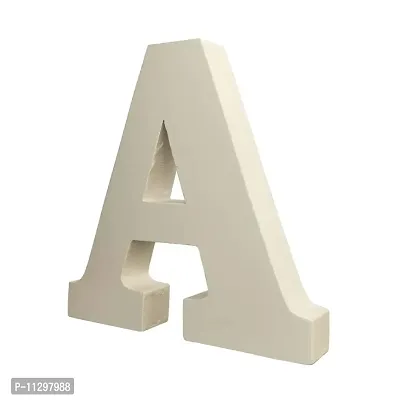 Smart Art Wood Carving MDF Wooden A Letter- English Upper Case Alphabets Cutouts for Art and Craft Work (A_White, 15x2.5 cm)-thumb3