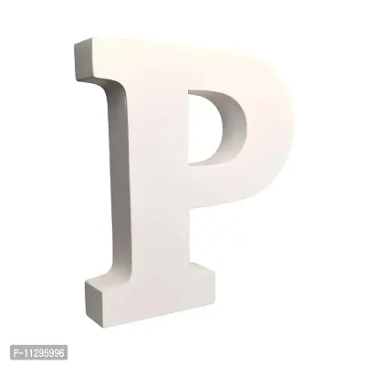 Smart Art Wood Carving Wooden P Letter- English Upper Case Alphabets Cutouts for Art and Craft Work (P_White_6 in x 25mm)-thumb2