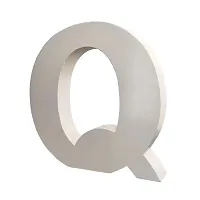 Smart Art Wood Carving Wooden Q Letter- English Upper Case Alphabets Cutouts for Art and Craft Work (Q_White_6 in x 25mm)-thumb1