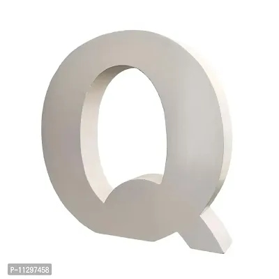 Smart Art Wood Carving Wooden Q Letter- English Upper Case Alphabets Cutouts for Art and Craft Work (Q_White_6 in x 25mm)-thumb2