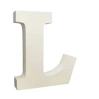 Smart Art Wood Carving Wooden L Letter- English Upper Case Alphabets Cutouts for Art and Craft Work (L_White_6 in x 25mm)-thumb2