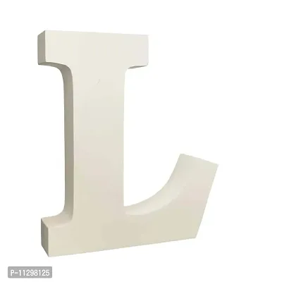 Smart Art Wood Carving Wooden L Letter- English Upper Case Alphabets Cutouts for Art and Craft Work (L_White_6 in x 25mm)-thumb3