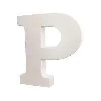 Smart Art Wood Carving Wooden P Letter- English Upper Case Alphabets Cutouts for Art and Craft Work (P_White_6 in x 25mm)-thumb2