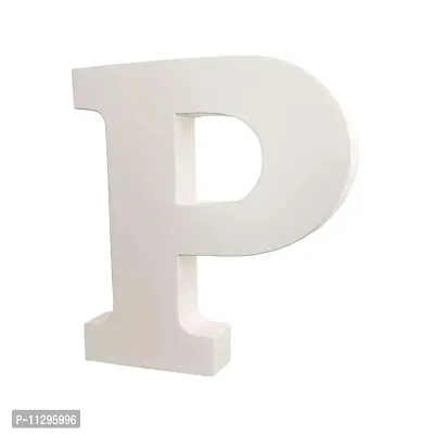 Smart Art Wood Carving Wooden P Letter- English Upper Case Alphabets Cutouts for Art and Craft Work (P_White_6 in x 25mm)-thumb3