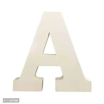 Smart Art Wood Carving MDF Wooden A Letter- English Upper Case Alphabets Cutouts for Art and Craft Work (A_White, 15x2.5 cm)