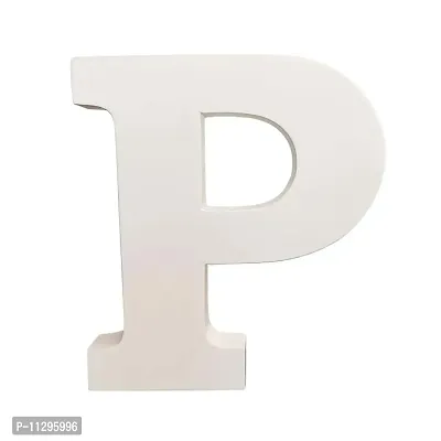 Smart Art Wood Carving Wooden P Letter- English Upper Case Alphabets Cutouts for Art and Craft Work (P_White_6 in x 25mm)