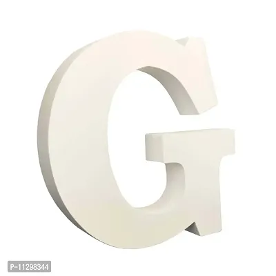 Smart Art Wood Carving Wooden G Letter- English Upper Case Alphabets Cutouts for Art and Craft Work (G_White_6 in x 25mm)-thumb3